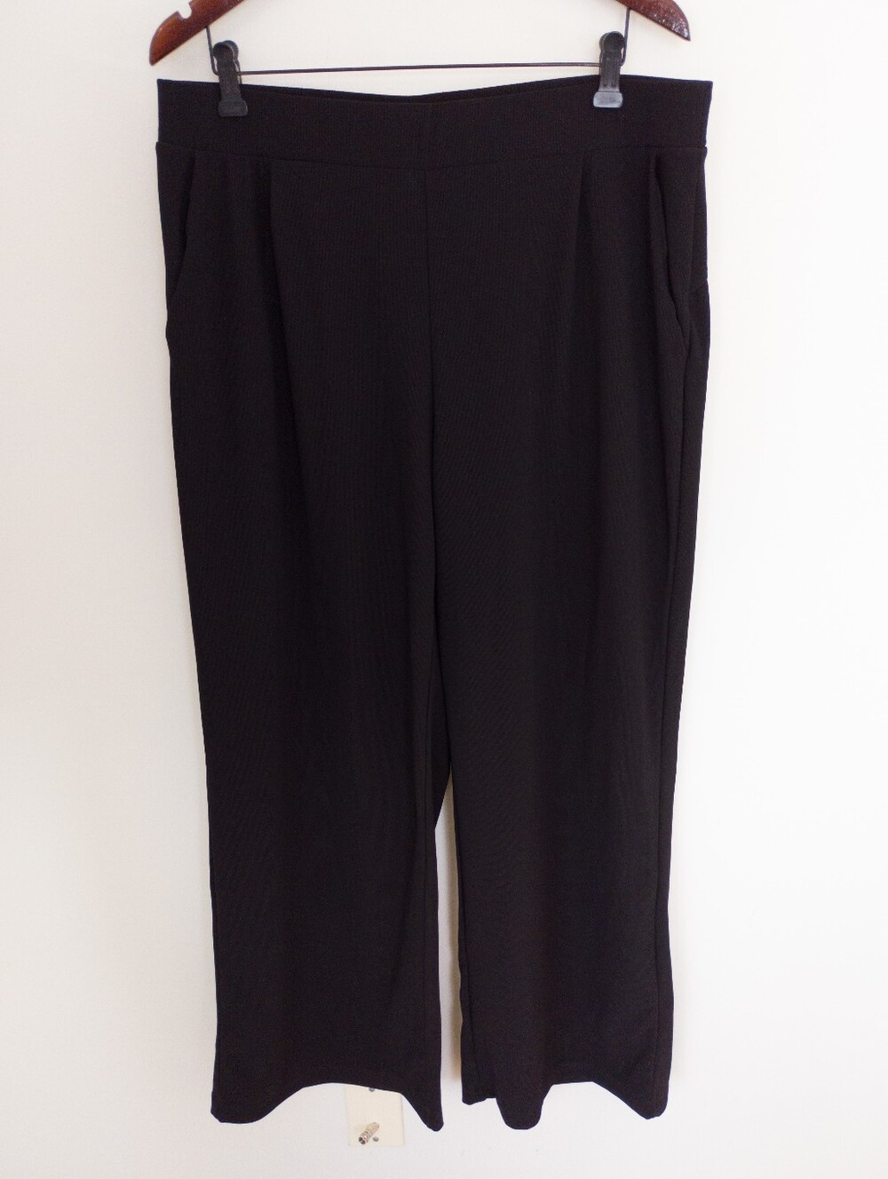 HALARA Flex High Waisted Body Sculpt Wide Leg Micro Waffle Work Pants Black XL